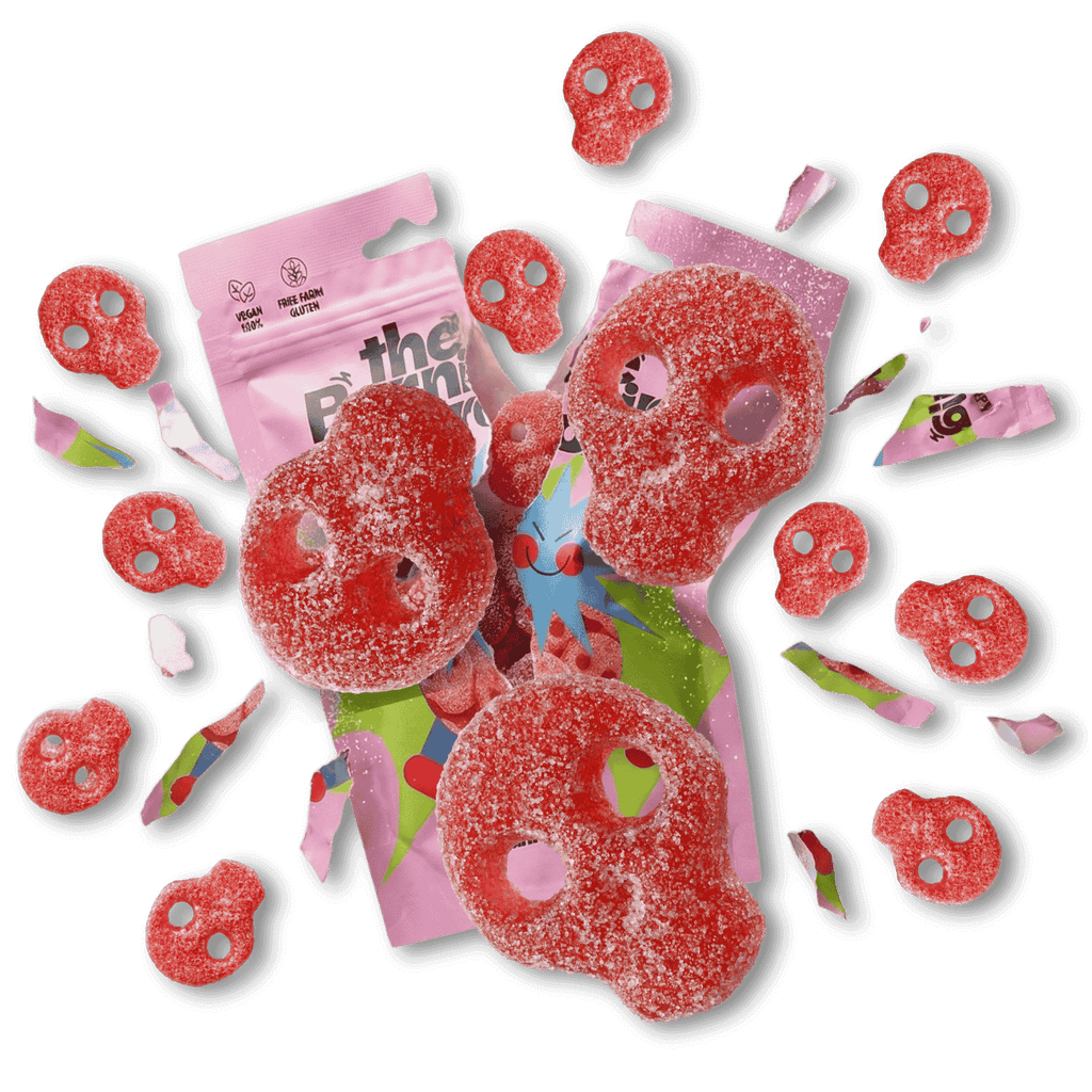 Sour strawberry gummies